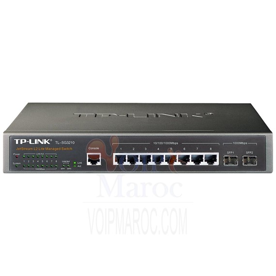Switch 8 Ports Gigabit L2 Managed + 2 Ports SFP TL-SG3210
