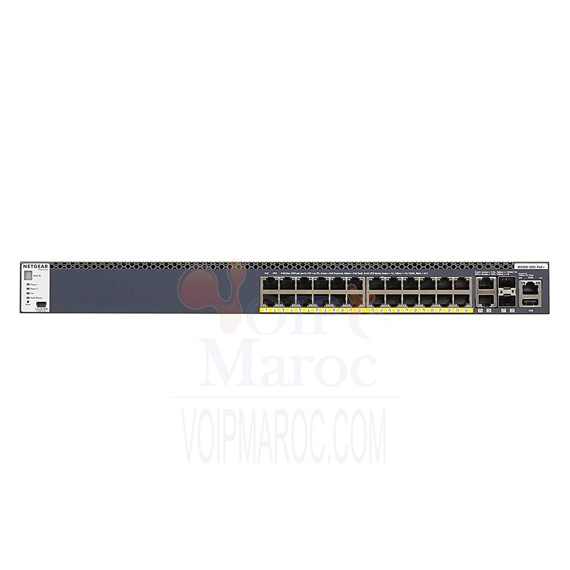 Switch manageable Stackable avec 24x1G PoE+ et 4x10G incluant 2x10GBASE-T and 2xSFP+ l ProSAFE M4300-28G-PoE+ GSM4328PB