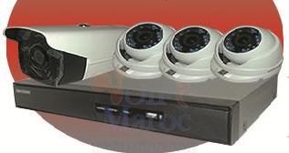 PACK DVR 04CH MARQUE HIKVISION+04 CAMERAS HD 2MP : DS-7204HQHI-F1/N