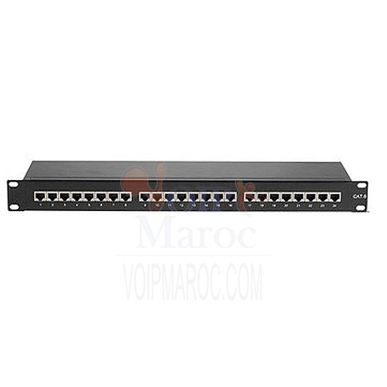 PANNEAU DE BRASSAGE 24 PORTS RJ45 CAT6 19" UTP 24UTP