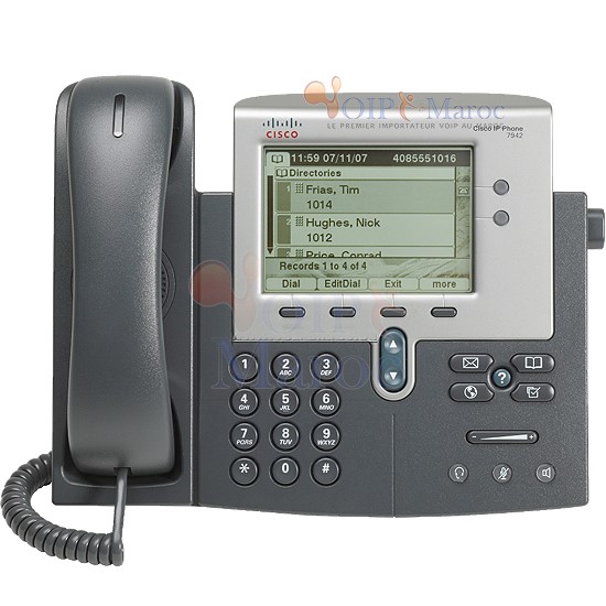 Téléphone VoIP 7942G protocole SCCP / SIP avec une licence d
