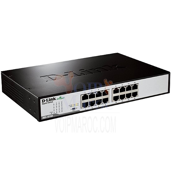 Switch 16 Ports Rackable 19" 10/100Mbps Boitier Méttalique DES-1016D/B
