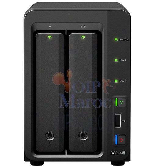Dual Core 1.33 Ghz 1 Go Ram 2 LAN Gigabit 2 USB 3.0  eSATA DS214+
