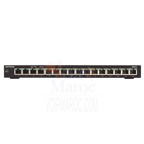 Switch non manageable 16 ports gigabit 10/100/1000 Mbps boîtier métal GS316