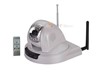 IP PT Camera à 2 processeurs, ARM9 et DSP Inner set IR lights Distance in night
•High-density and programmable communication media processor SOC single chip solution, equipped with two processors,ARM9 and DSP 
•H.264 main profile@Level 3/MJPEG, realize transmission of High Definition video over low network bandwidth easily.