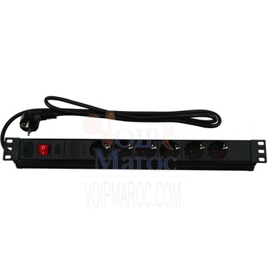 Unité de Distribution d'énergie 1U Noir 8 Sortie(s) CA