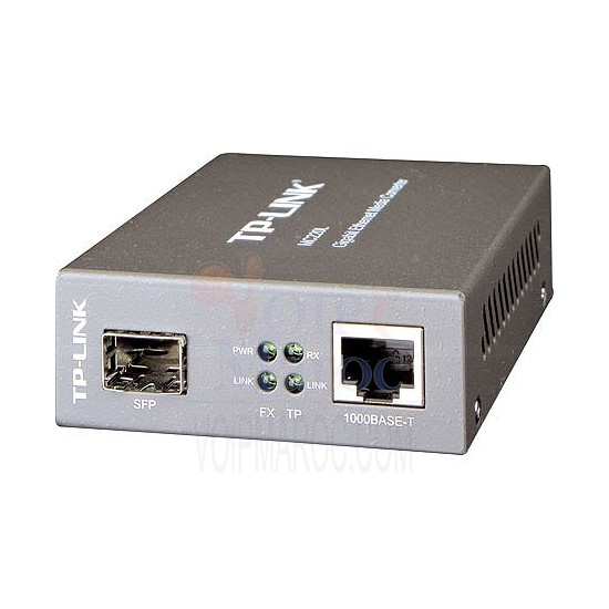 Convertisseur RJ45 Gigabit cuivre vers fibre optique LC mono/multimode MC220L