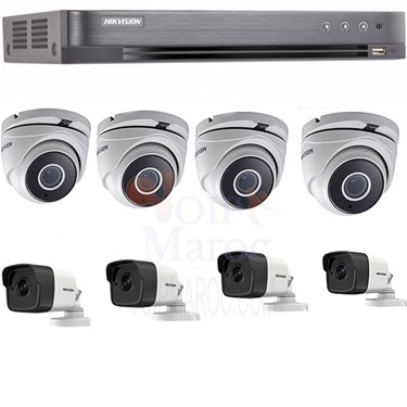 1 DVR Turbo + 4 Caméras Dôme Turbo HD + 4 Caméras 3MP Bullet