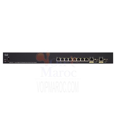 Switch C3 8 x 10/100/1000 (PoE+) + 2 x SFP Gigabit combiné Montable sur rack  PoE+ (62 W) Géré