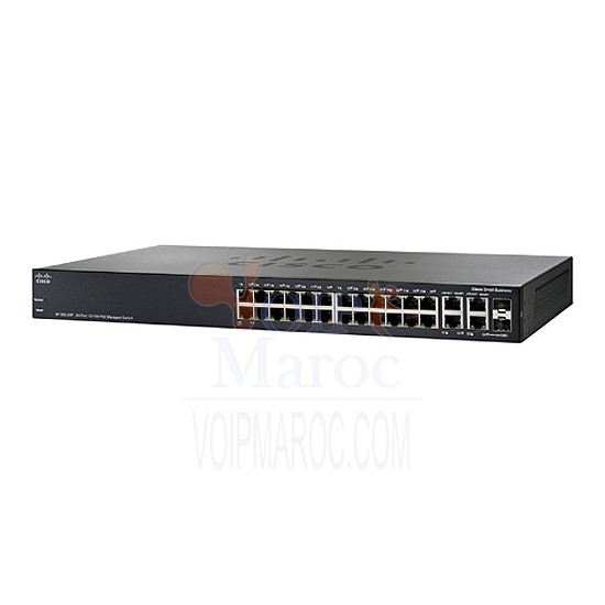 Switch gigabit manageable 28 ports PoE (Echange J+1 inclus) SRW2024P-K9-EU