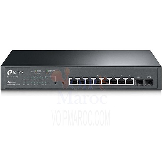 Smart Switch 8 Ports 10/100/1000 PoE+ 2 SFP 116 W total T1500G-10MPS