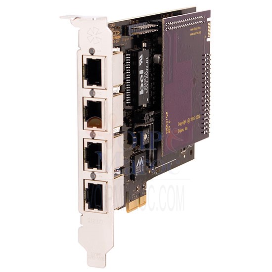 Digium numérique TE407PF,Quatre (4) portée numérique T1/E1/J1/PRI 5.0V carte PCI et annulation d