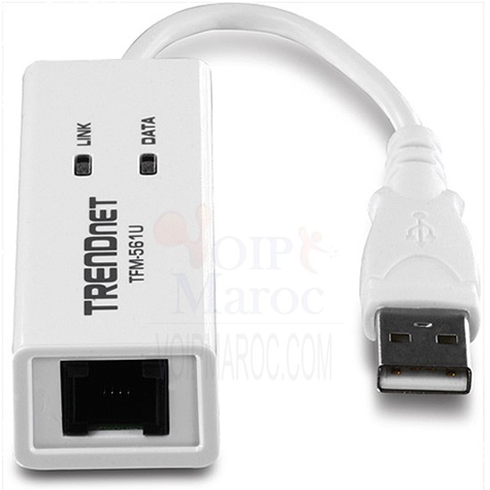 Modem USB 56K téléphone/Internet/télécopieur TFM-561U