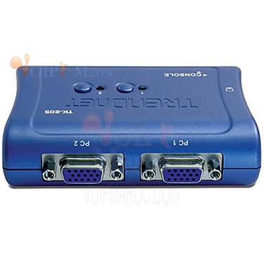 Mini switch KVM PS2 2 Ports(+2câbles KVM)