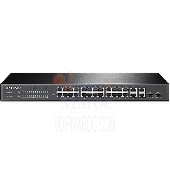 Smart Switch Administrable 24 Ports 10/100Mbps + 4 Ports Gigabit (2 Ports SFP, Rackable) TL-SL2428