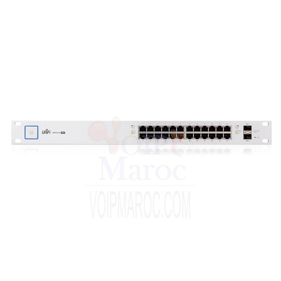 Switch uniFi Gigabit 24 ports 10/100/1000 Mbps PoE+ et 2 ports SFP US-24-500W