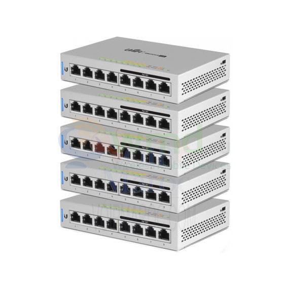 Switch 8 ports 10/100/1000 Mbps dont 4 PoE+ 48V administrable US-8-60W-5-EU