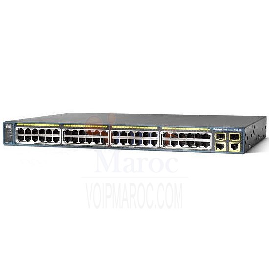 Switch 48 ports 10/100 + 2 ports Gigabit double WS-C2960+48PST-L