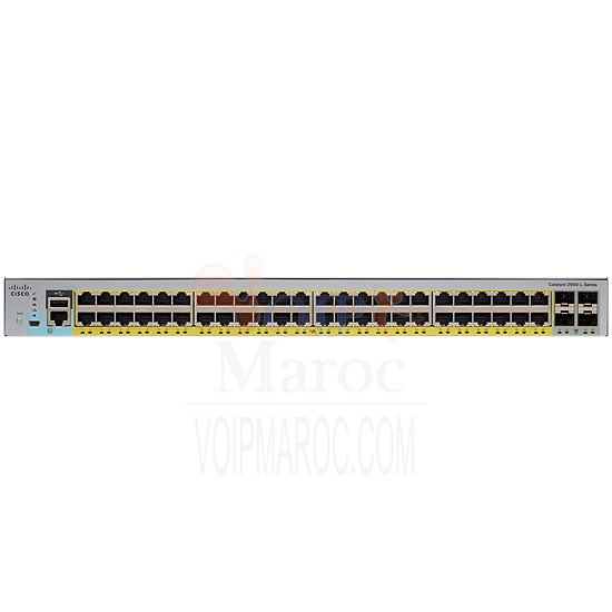 Switch Manageable PoE+ 48 Ports 10/100/1000 Mbps + 4 Ports SFP WS-C2960L-48PS-LL